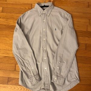 Ralph Lauren Grey Casual Oxford Slim Button-Down Shirt Medium